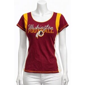Washington Redskins NFL Football Women's Size M T-Shirt Burgundy White Gold Fan
